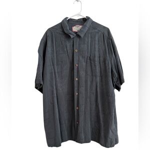 Men's Navy Tropical Print Navy Silk Blend Lightweight Outdoor/Fishing Top